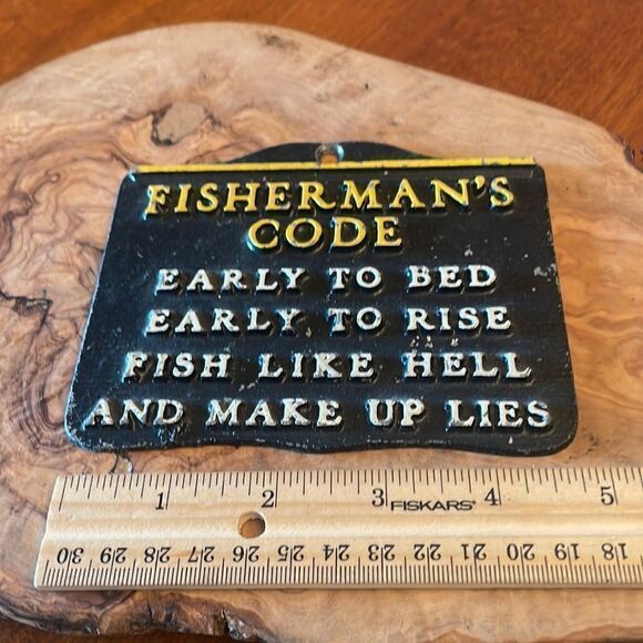 Vintage Fisherman's Code Metal Plaque - Picture 3 of 4